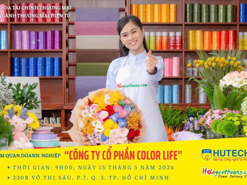 Sinh viên ngành Thương mại điện tử, khoa Tài chính Thương mại Tham quan công ty Cổ Phần Color Life – Thương hiệu Hoa HoaYeuThuong.com 2